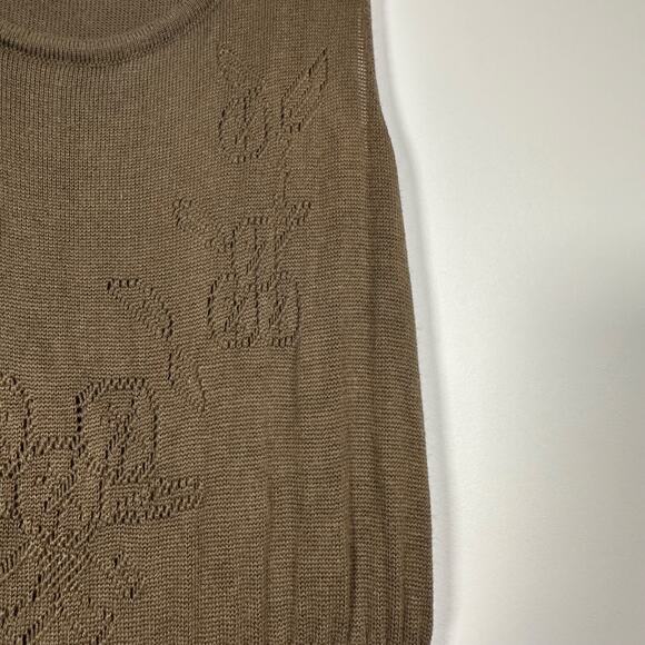 Peruvian Connection Sweater Dress Women's Small Rib Knit Green Maxi Sleeveless - Picture 6 of 10